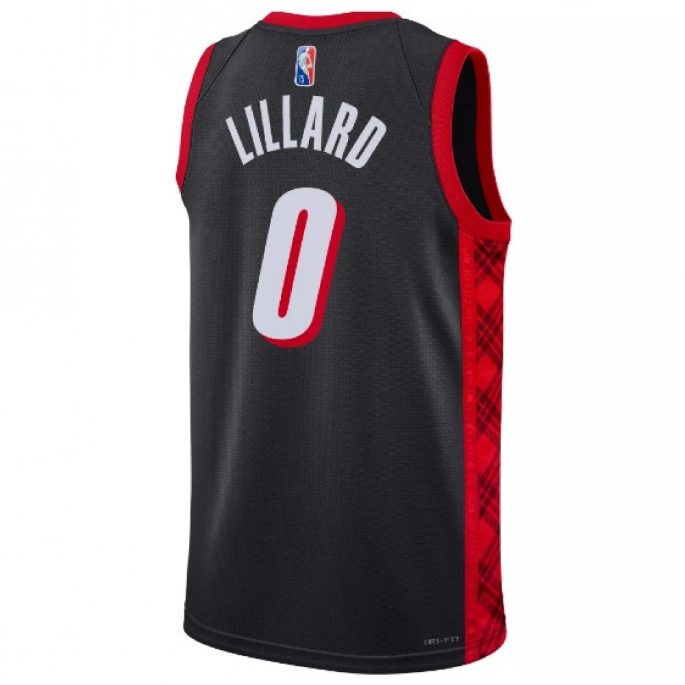 Men's Portland Trail Blazers Damian Lillard #0 Black 2021/22 Swingman NBA Jersey - City Edition-Pro Kit Vault | Brand New 26/27 Sports Jerseys
